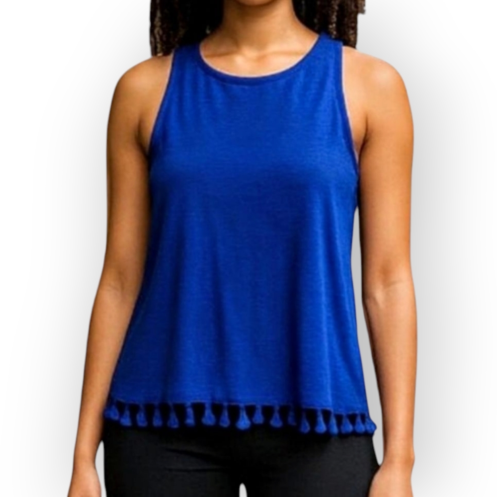 Lilly Pulitzer XXS Rexie Tassel Tank Twilight Royal Blue Sleeveless